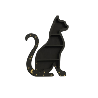 Декоративна настінна полиця Кішка з дерева для декору та органайзера аксесуарів